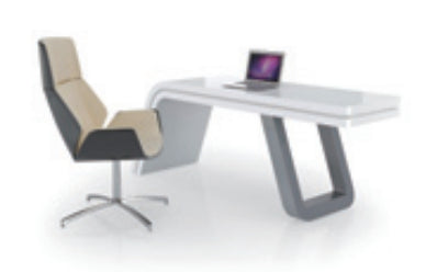 Contemporary White Gloss 600mm Deep Office Desk - GL7820